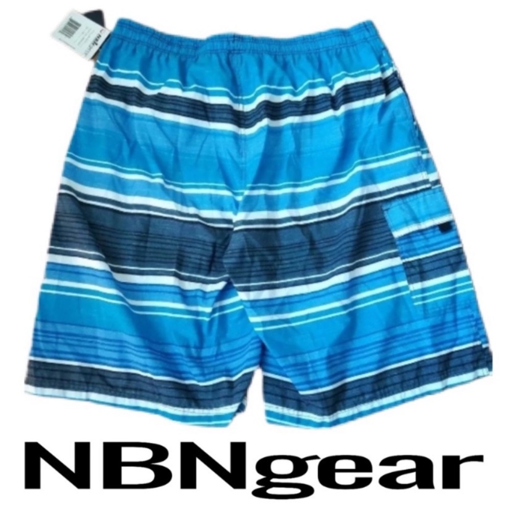 New NBN Gear Men’s 4XL Blue Swim Trunks Cargo Board Shorts Summer Dry Quick